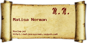Matisa Norman névjegykártya